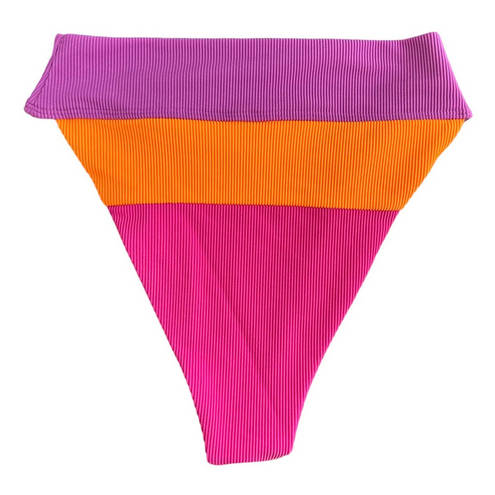 Beach Riot NEW  Alexis High Waisted Bikini Bottom in Sunset Colorblock Size Small