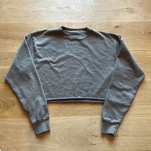 Brandy Melville  Cropped Sweatshirt in Gray Taupe Color