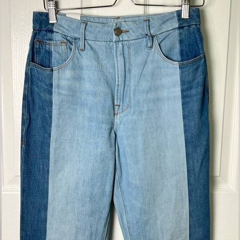 Good American  Cotton Good Boy Two Tone High-Rise Straight Boyfriend Jeans 4 / 27