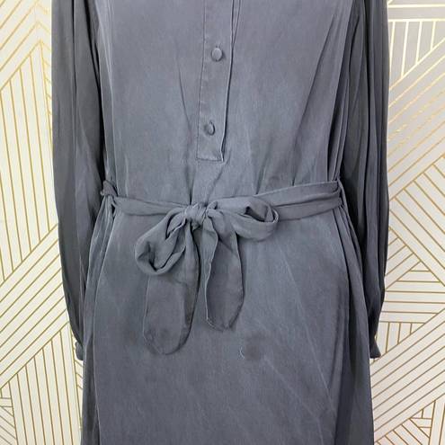 Equipment  Femme Francois Silk Shirt Button Down Dress in Black Size US Medium