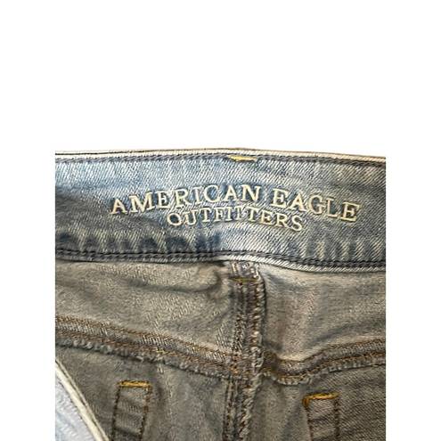 American Eagle  Womens Jeans Artist Crop Distressed Low-Rise Light Wash Denim 4