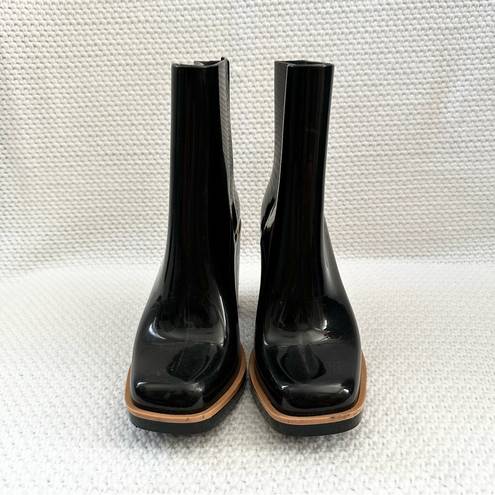 Melissa  Black Tan Trim Classic Heeled Rain Boot Booties EU 40 US 9