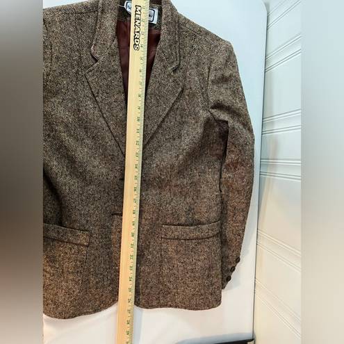 Brooks Vintage Bobbie  Brown Tweed Blazer Size 9 / 10 EXCELLENT Retro Business