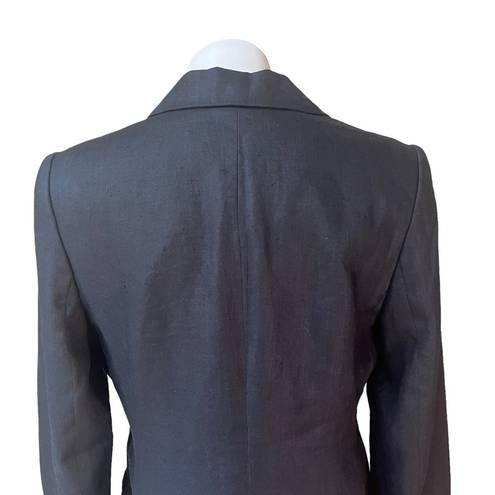 The Row Embassy Single Button Black Linen Jacket Blazer, Sz 4