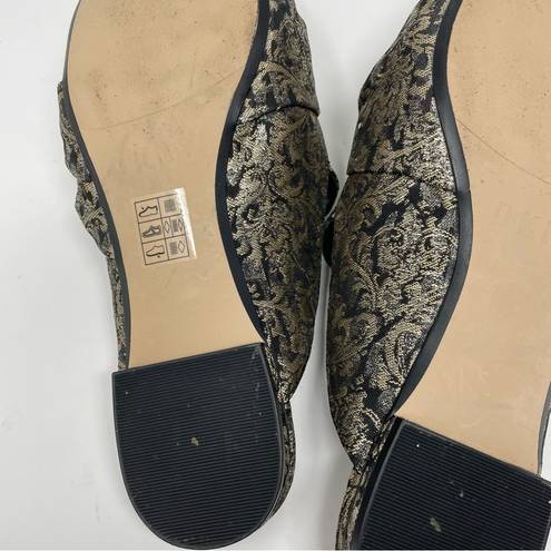 DKNY  Pier Baroque Tapestry Brocade Metallic Fabric Mules Slides Shoes womens 7.5