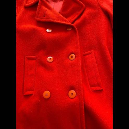 Trader Bay Vintage Red Wool Pea Coat sz 8