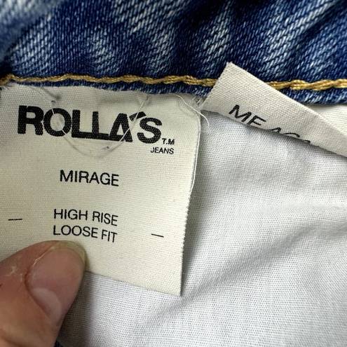 Rolla's  Shorts Womens Size 26 Mirage High Rise Loose Fit Light Wash Denim Raw Hem