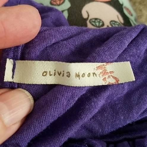 The Moon OLIVIA Purple Scoop Neck Tank Size Small