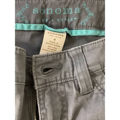 Sonoma  Modern Fit Grey Jean Capri With Zippers On Bottom Of Legs