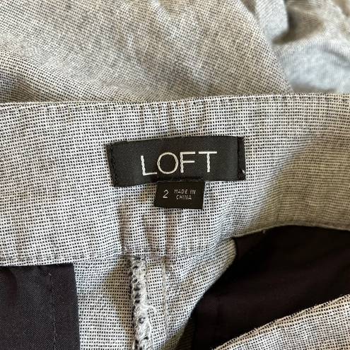 The Loft  Light Gray Mid-rise Ruffle Hem Side Zip Fabric Shorts