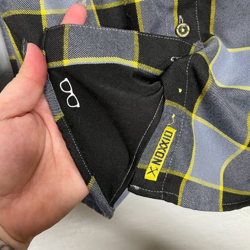 Krass&co Dixxon Flannel  Women S The Bolt Gray Black Yellow Plaid Button Up Shirt