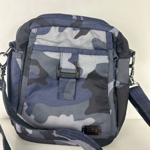 infinity Lug  Can Can Camo Crossbody Bag Nylon RFID Convertible Blue