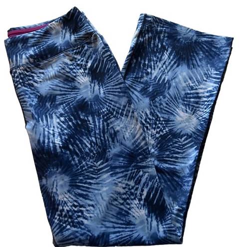 Lands'End New  Womens Tie Dye Blue Active Yoga Pants Medium