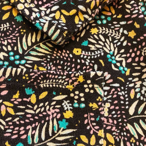 LuLaRoe  Black Multi Color Floral Vines Sweater Duster size M