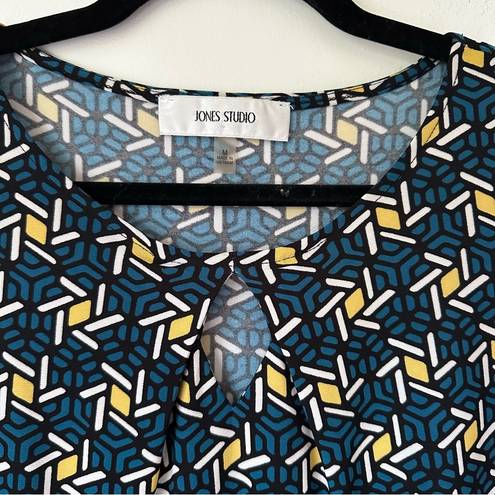 Jones Studio Women's Geometric Business Sleeveless Blouse Medium