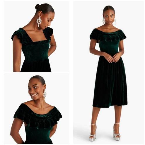 Hill House 💕💕 The Akilah Nap Dress ~ Emerald Green Velvet Small S NWT