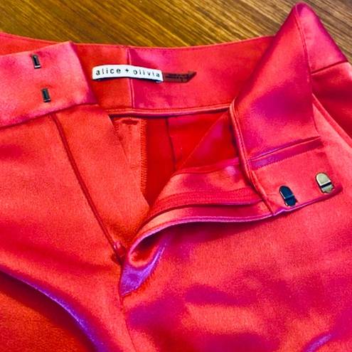 Alice + Olivia  Cady High-Waist Raspberry Pink Pocket Satin Shorts Sz 8 ~ Barbie