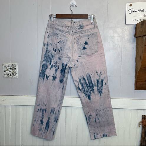 Gap  Cheeky Straight Jean Womens  2 26 Tie Dye High Rise Cropped Ankle Denim Raw