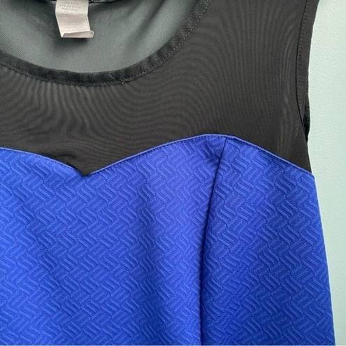 Say Anything  Blouse Black & Blue Peplum Blouse Size 1X