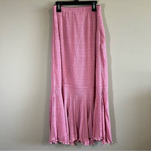 Roma Rossi  Pink Smocked Mermaid Maxi Skirt Medium