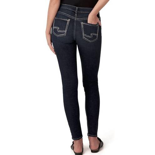 Silver Jeans  Suki Curvy Fit Mid Rise Skinny Jeans Dark Wash Blue Size 25 x 29