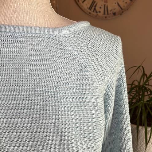 a.n.a  Crewneck Sweater Criss-Cross Sleeve Detail Size XL Light Blue