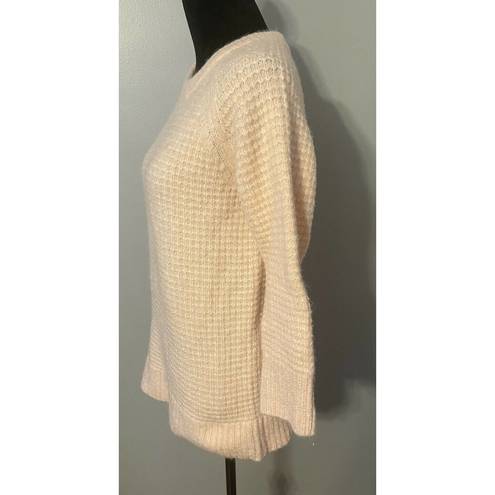 Lou & grey  Pink Waffle Knit Sweater Crewneck Alpaca/Nylon/Acrylic Size XSmall