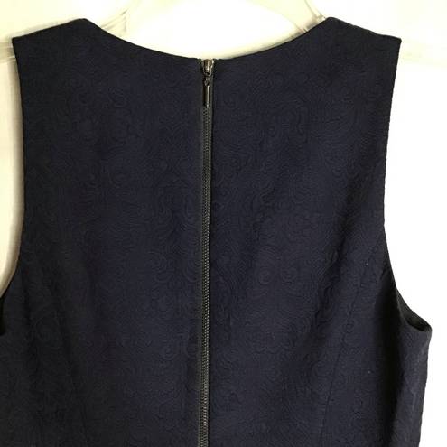 Rebecca Taylor   Navy Blue Sleeveless Fit & Flare W/ Black Lace Around The Bottom