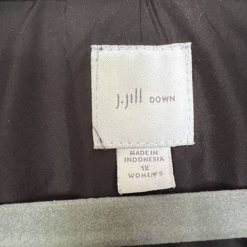 J.Jill  Goose Down Puffer Vest Womens Size 1X Full Zip Pockets Black