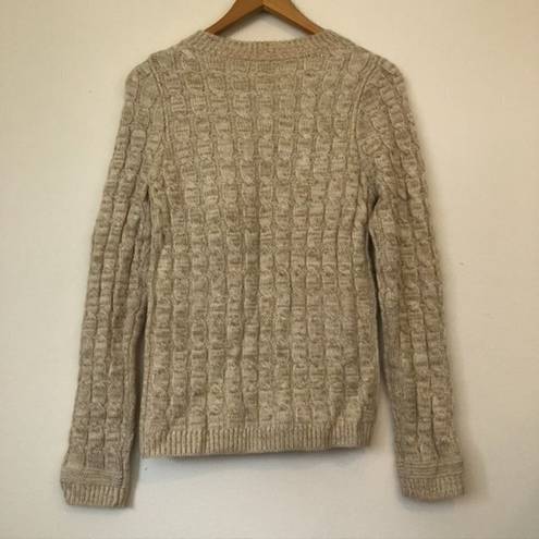 Stitch Fix 41 HAWTHORN  Jasilla Cardigan Oatmeal Beige Full Zip Sweater WOOL Etc