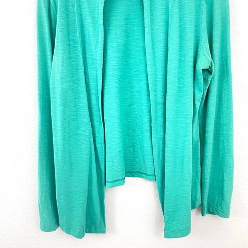 Coldwater Creek  Women's Open Front Green Cotton Cardigan Size M