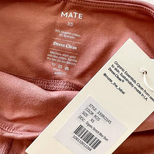 Mate the Label NWT  Rose Pink Organic Stretch Biker Short - Size XS