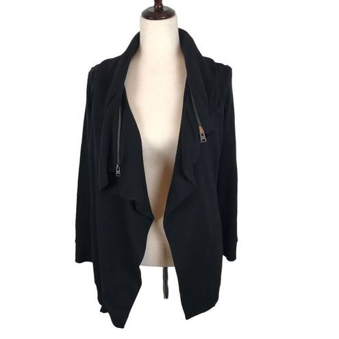All Saints Dahlia black asymmetrical convertible sweatshirt jacket XS