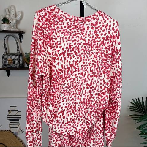 n:philanthropy  Sweatshirt & Pants set in Red Animal Smudge