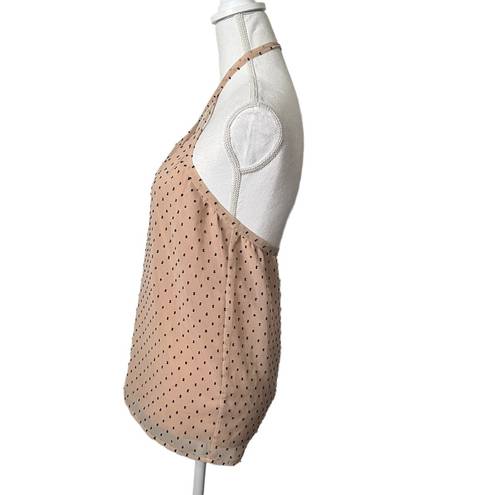 L'Academie L’academie Amber Swiss Dot Nude Halter Sleeveless Top Womens Size XS