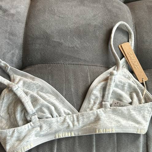 SKIMS  Cotton Logo Mini Triangle Bralette NWT XS HEATHER GREY