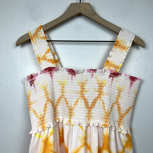 Rails  Midi Dress Size XL Rumi Tie Dye Smocked Viscose Cotton Blend Boho Lined