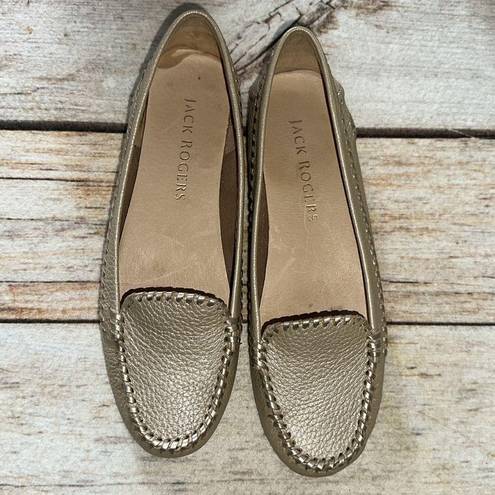 Jack Rogers  Millie metallic leather loafers