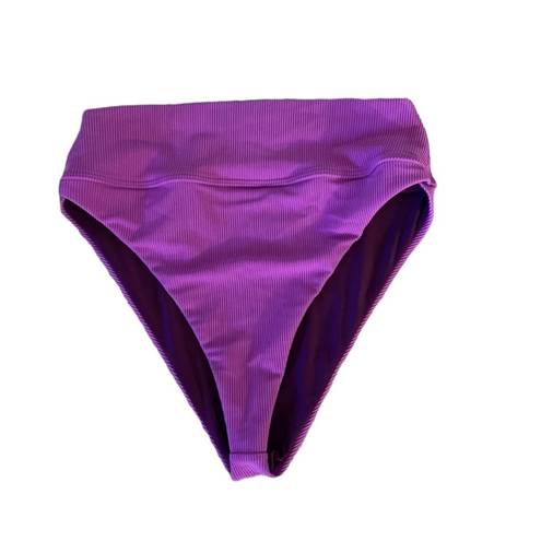 Beach Riot NEW  Highway High Waisted Bikini Bottoms Glowing Purple Size Small