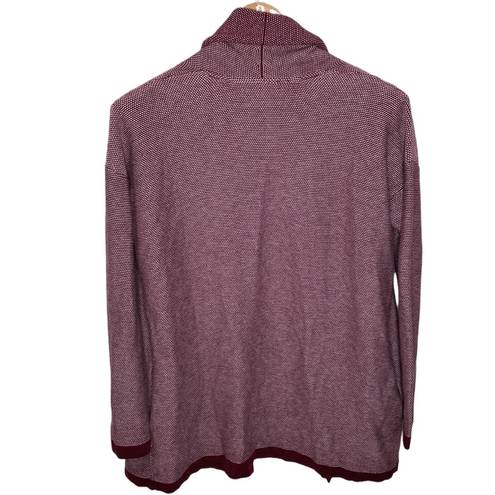 Tommy Hilfiger  bird’s eye burgundy shawl pima cotton blend  open cardigan size M