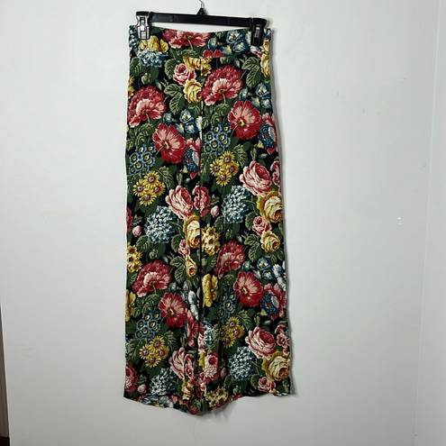 ZARA  Floral Cropped Wide Leg Trousers