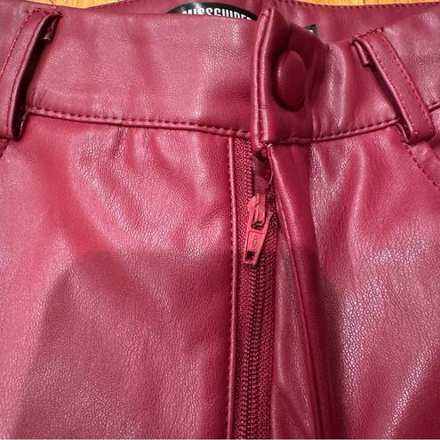 Missguided Faux Leather Burgundy Pants - Size 6