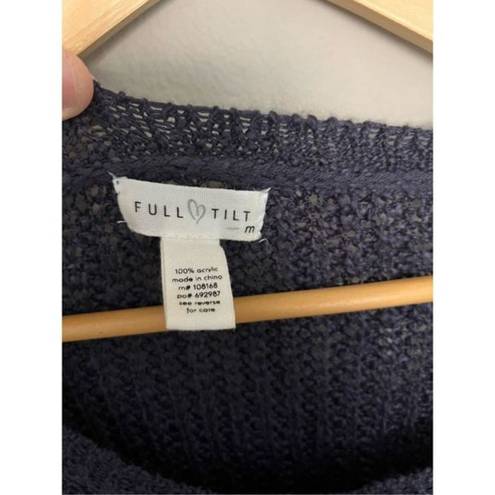 Full Tilt  Navy Blue Scoop Neck Knit Sweater Medium