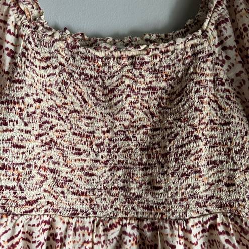 Old Navy  Short Sleeve Smocked Printed Blouse Size Large