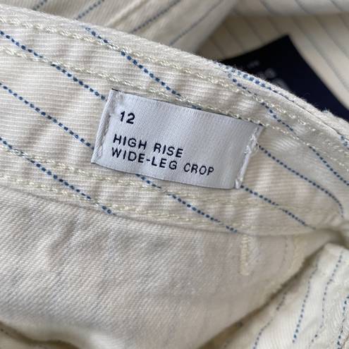 Gap  High Rise Wide Leg Crop Jeans Ivory Striped