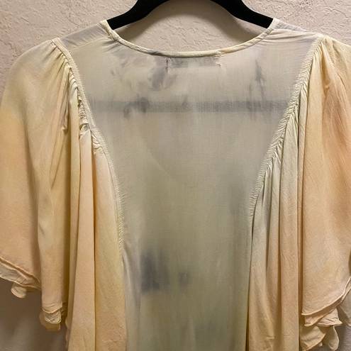 Young Fabulous and Broke  Tie Dye Boho V-Neck Butterfly Sleeve Blouse Size XS NEW