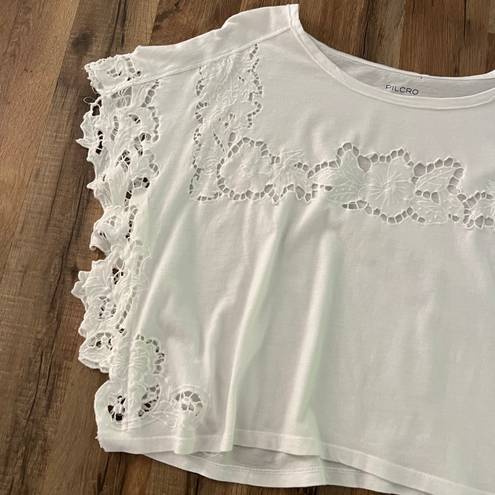 Pilcro Anthropologie White Eyelet Tee