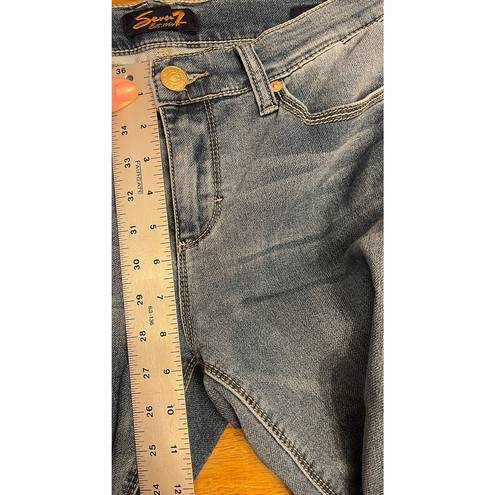 Seven7 Seven For All Mankind Jeans Women's Size 8 Cropped Girlfriend Capri Stretch