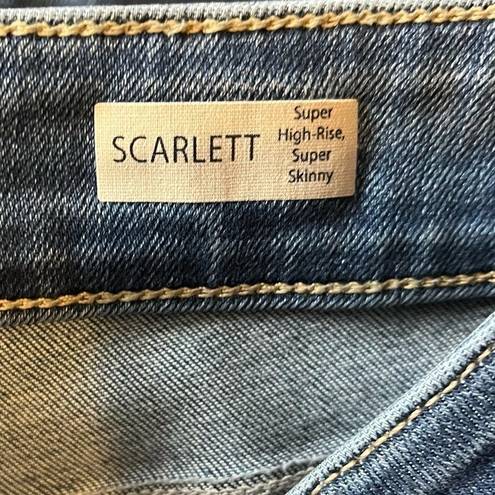 Scarlett Mavi  Super Hi Rise Super Skinny Stretch Jeans Frayed Hem Size 34x29 NWT