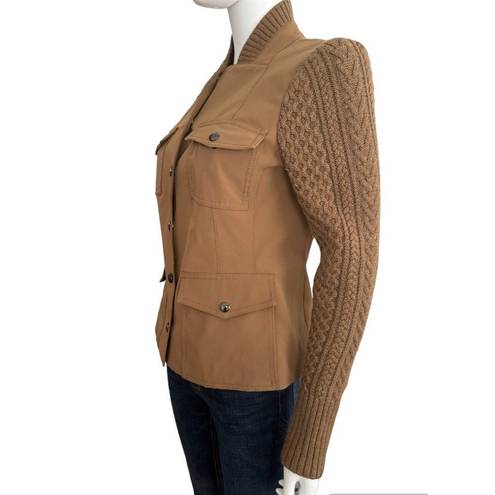 W By Worth  Women's Brown cardigan jacket long knitted sleeve Size 4